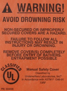 UL Manual Safety Cover label example