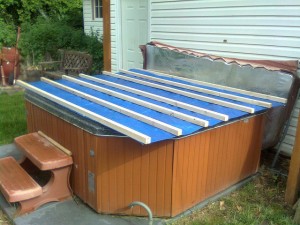 Temporary hot tub cover